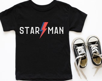 Bowie Toddler Shirt, Bowie Birthday Party Starman Toddler Tee, Stardust Baby Shirt, Rocker Baby, Cool Baby Clothes, Baby Boy Outfit