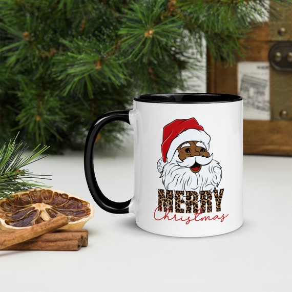 Black santa christmas mugs Clearance