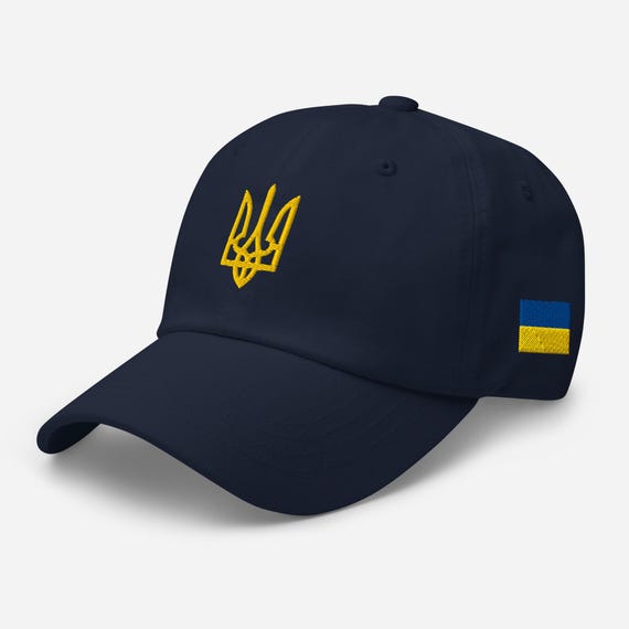 Ukraine Hat Embroidered, Ukraine Trident, Ukraine Flag Gift, Stand with Ukraine, Support Ukraine, Ukraine War, Ukrainian American Gift