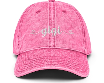 Embroidered Gigi Hat Gift for Mother's Day, Gigi Baseball Cap, Gigi Gifts, Grandparent Gifts, Pregnancy Announcement Gift for Mom, Grandma