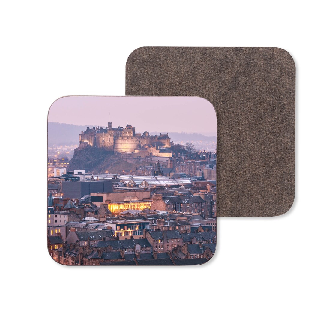 Edinburgh Castle Drinks Coaster, Edinburgh Coasters Etsy
