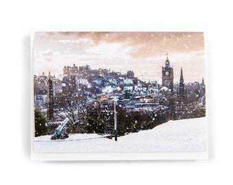 Edinburgh Castle Christmas Card, Scottish Holiday Greeting, Scottish Themed Xmas Card, Festive Greetings, Unique Christmas Card