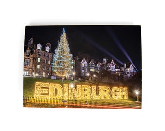Edinburgh Christmas Card, Edinburgh The Mound Christmas Tree Card, Scottish Christmas Card