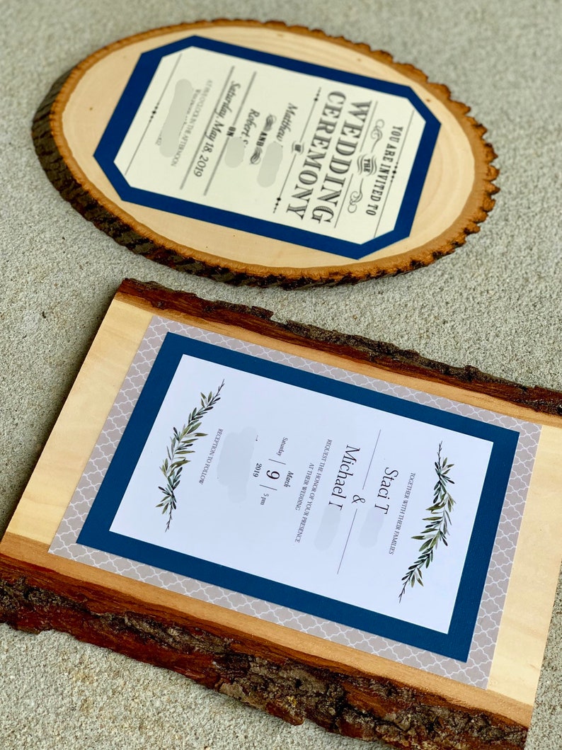 Keepsake Preserved Wedding Invitation Plaque Wood Slice Etsy