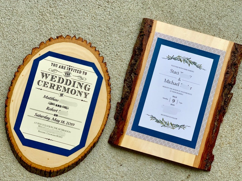 Keepsake Preserved Wedding Invitation Plaque Wood Slice Etsy