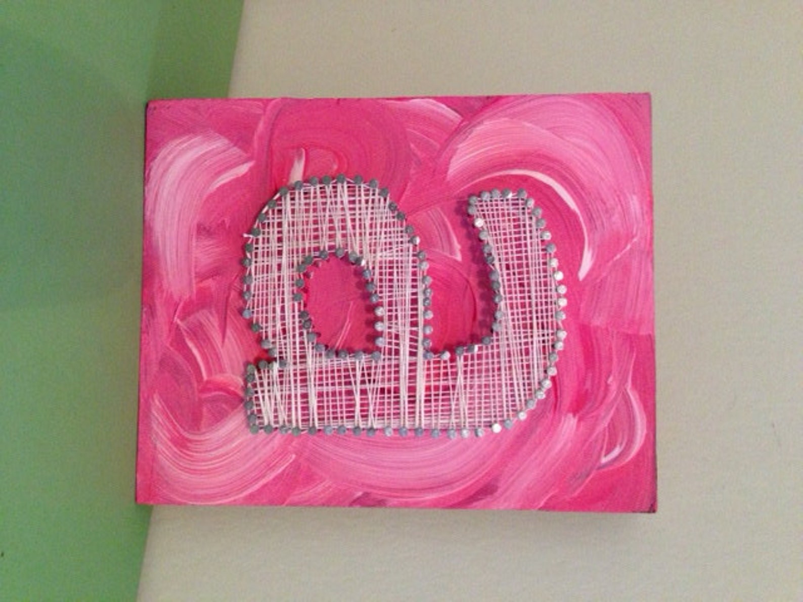 Initial / Letter / Alphabet Nail and String Wood Art - Etsy