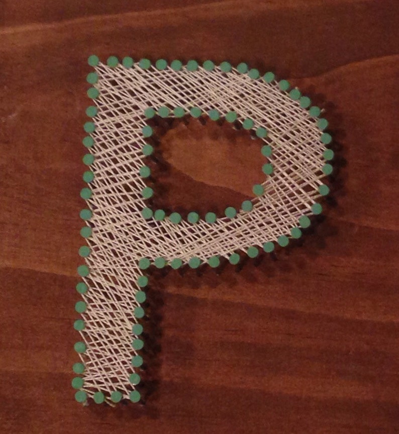 Initial / Letter / Alphabet Nail and String Wood Art - Etsy