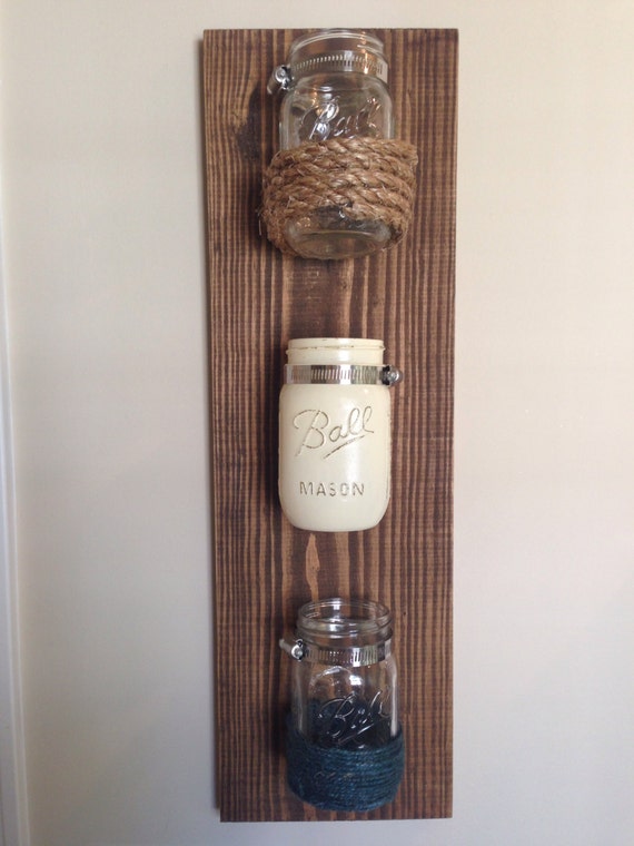 Vertical Mason Jar Wall Storage organizer Etsy UK