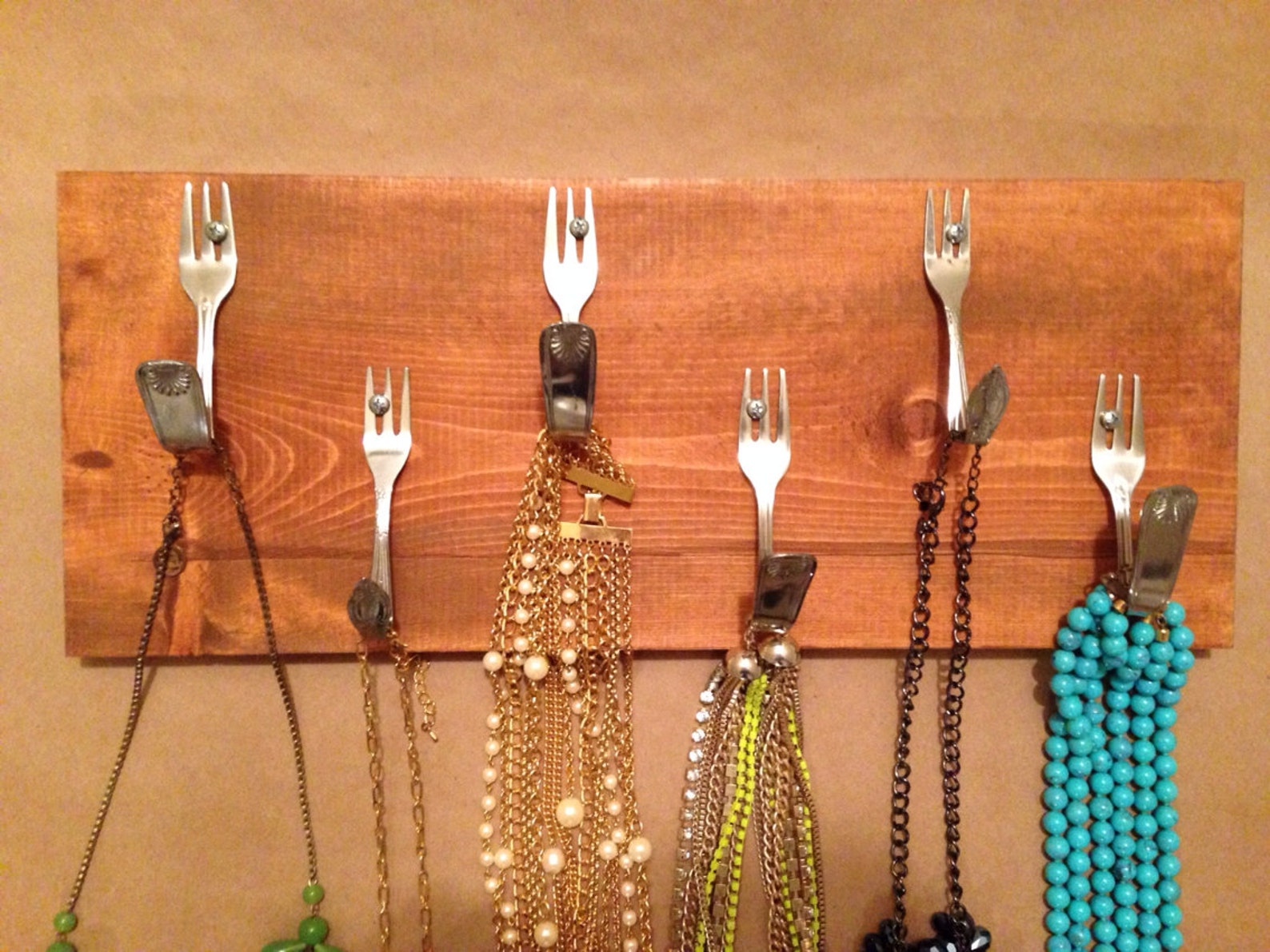 Bent Fork Hooks / Necklace Organizer Etsy