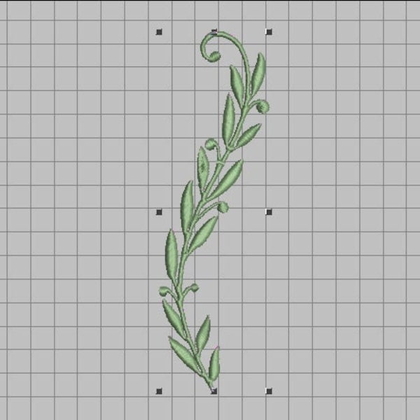 Single Swirl Vine Embroidery File (3 sizes, .DST and .JEF)