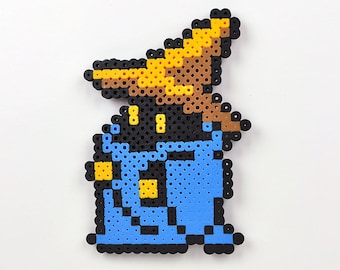 Black Mage Magnet Final Fantasy 1 8-bit Perler Bead Nintendo