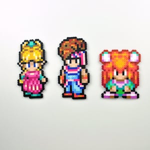 Secret of Mana Magnet Perler Bead Pixel Sprites Super Nintendo Three Heroes