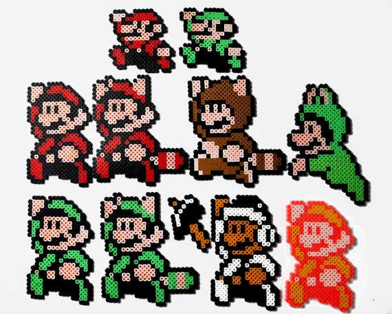 Mario and Luigi Super Mario Bros. 3 Nintendo Perler Bead Pixel ...