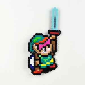 Perler Bead Magnet Super Nintendo Legend of Zelda Link to the Past Link and Master Sword