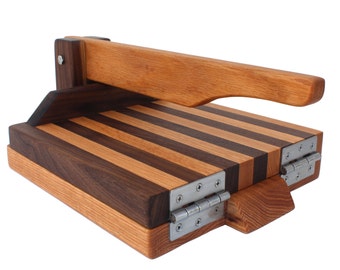 Central Coast Woodworks Hardwood Tortilla Press - Oak & Walnut - 10 inch