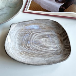 Elegant Handmade Ceramic Bowl Marble Gray & White, Versatile Serving Dish, Perfect Fruit Bowl or Table Centerpiece, Artisan Vitez Creation image 5