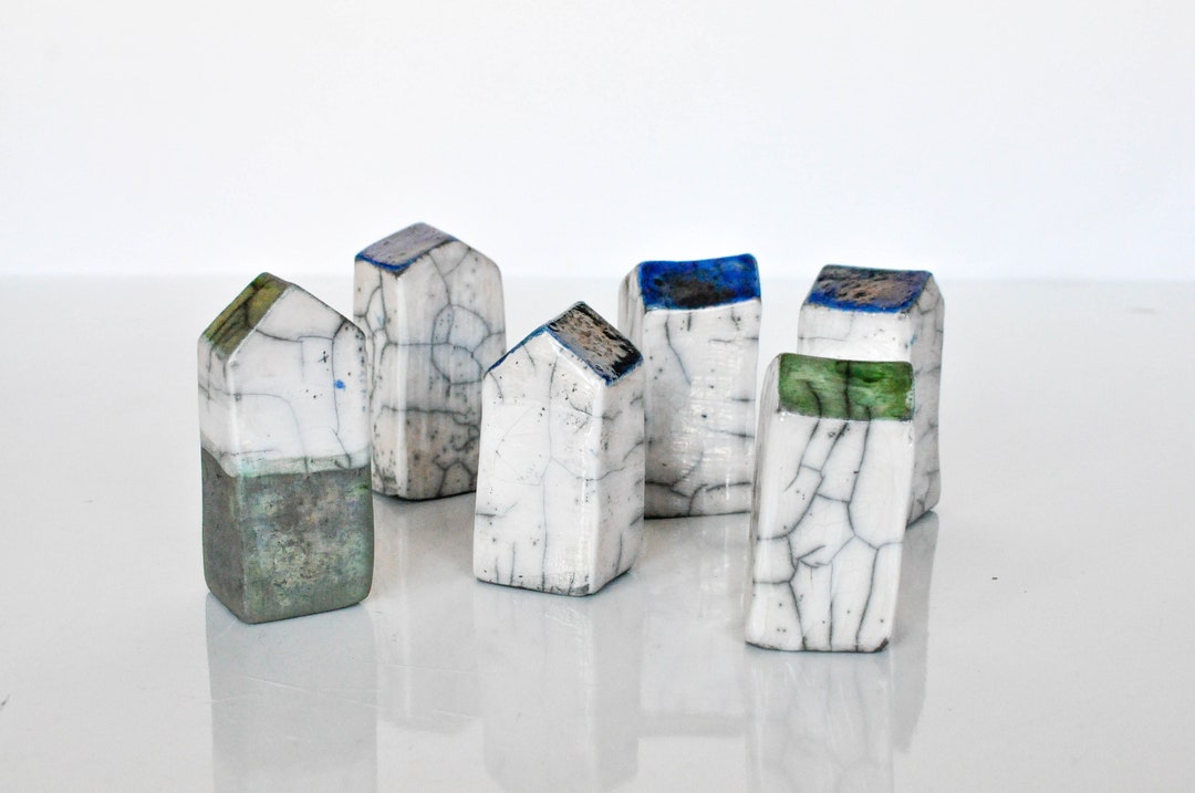 Whimsical Tiny Crackled Houses, Raku Houses: Unique Art for Your Home ...