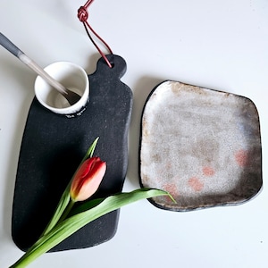 Rustic Ceramic Plate - Handmade Brown Glaze Decor, Kitchen Table Styling Platter, Unique Housewarming Gift