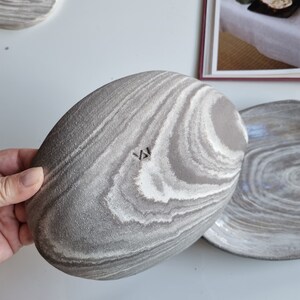 Elegant Handmade Ceramic Bowl Marble Gray & White, Versatile Serving Dish, Perfect Fruit Bowl or Table Centerpiece, Artisan Vitez Creation image 4