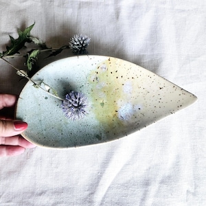 Handmade Patina Green Ceramic Cheese Platter: Food Styling Board