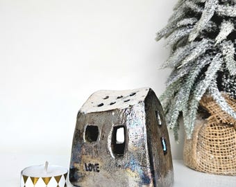 Handmade Tealight Holder Ceramic House | Gifts Candlestick Houses Tealight Winter