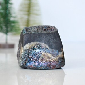 Miniature black house with golden glaze, Raku fired Ceramic houses, Architectural, raku pottery, Croatia, StudioVitezart, Raku and pottery image 4