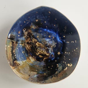 Unique Galaxy-Themed Decorative Ceramic Bowl