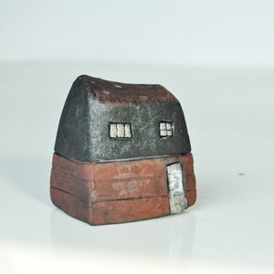 Raku Fired Ceramic Art House Handcrafted with White Windows Decorative Home Accent Unique Housewarming Gift from Vitez Art Croatia image 7