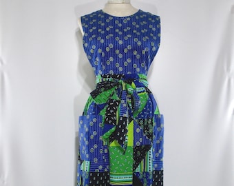 70s Design House Wrap Midi, 1970s Vintage Apron Dress, Hostess Party Cottage Core