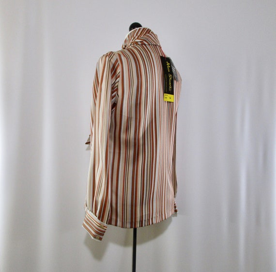 NWT, Multi Striped Tie Neck Top,  Alice Stuart Se… - image 4