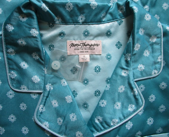 Unworn, Turquoise Floral Nightshirt Small, Vintag… - image 10