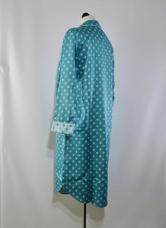 Unworn, Turquoise Floral Nightshirt Small, Vintag… - image 5