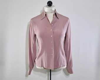 Light Purple Silk Blouse 2, Vintage 1980s Petite Sophisticate Shirt, Office After Hours, Tag