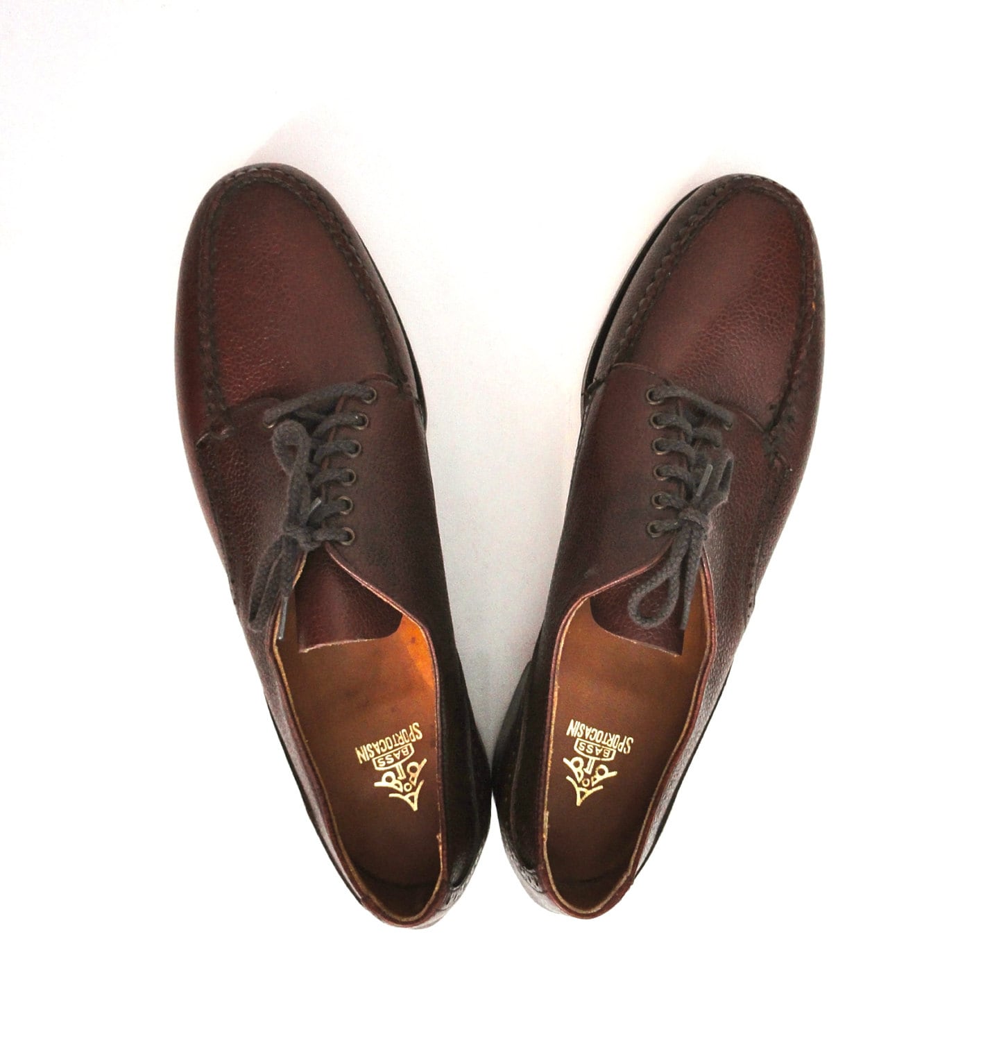 G.H. Bass Sportocasin, Vintage Leather Lace up Shoes 13 B, 1990s