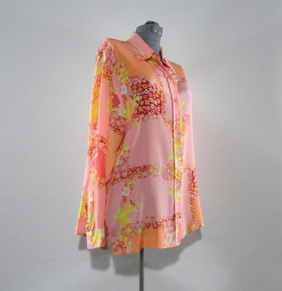 1980s Dianne Von Furstenberg Floral Silk Tunic in… - image 7