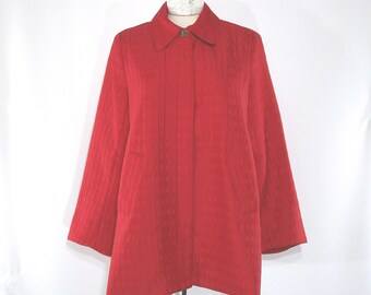 Vintage Red Designer Coat M, 1980s George Simonton Jacket, Mod Outerwear, Appears Unworn