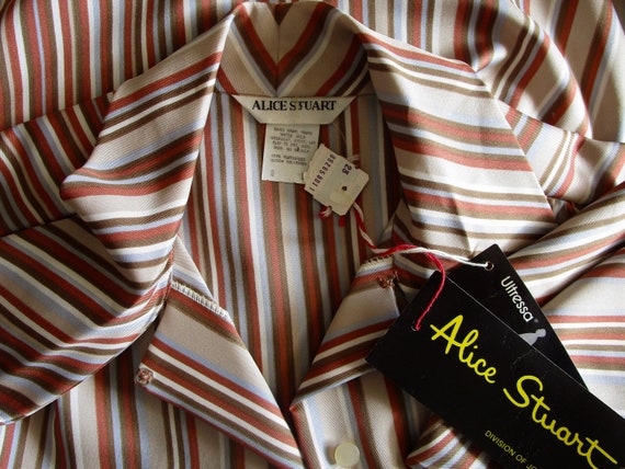 NWT, Multi Striped Tie Neck Top,  Alice Stuart Se… - image 10