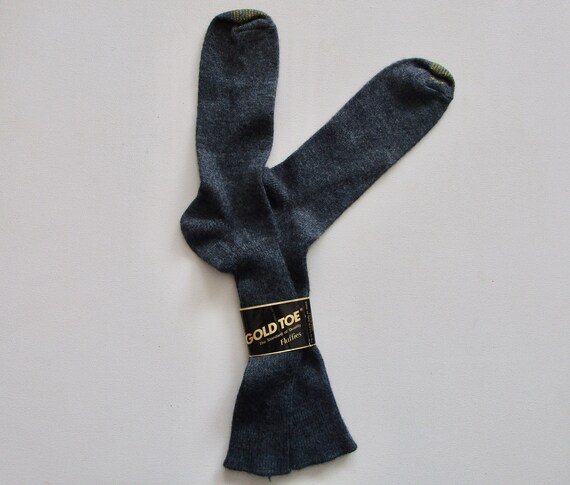 NIP, 1980s Gold Toe Ankle Socks, Vintage Charcoal… - image 1