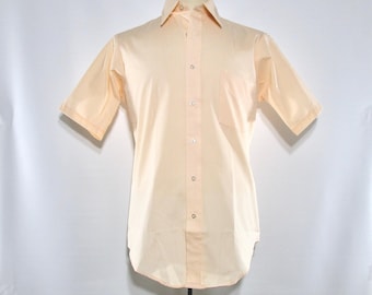 VAN HEUSEN Orange Shirt 15, Vintage 1970s Unworn Button Down, Casual Friday