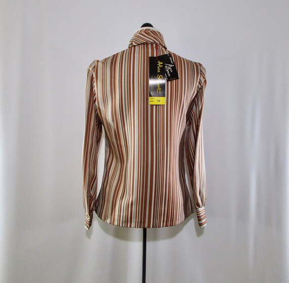 NWT, Multi Striped Tie Neck Top,  Alice Stuart Se… - image 5