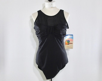 Black Swim Suit 16 T, Vintage 80s 90s Newport News XL T, Unworn, Tag