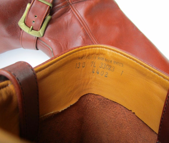 ミドルブーツ THREE TO EIGHTY CalfHigh Leather Boots Tan Y2K Vintage Boxing High Knee Boots Leather Archive Mostro