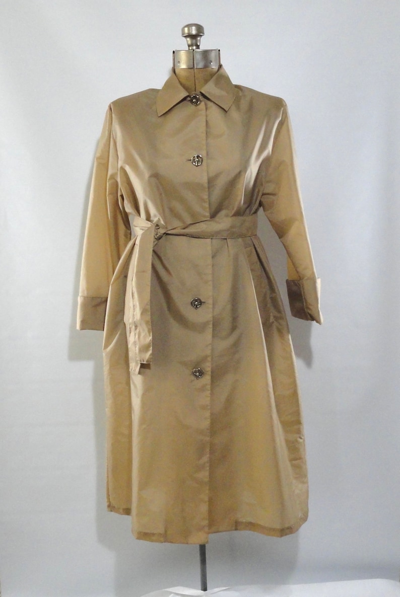 Vintage 1970s Aqua-Sheen Lightweight Khaki Nylon Raincoat Sz | Etsy