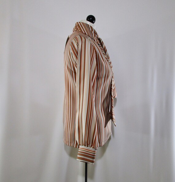 NWT, Multi Striped Tie Neck Top,  Alice Stuart Se… - image 7