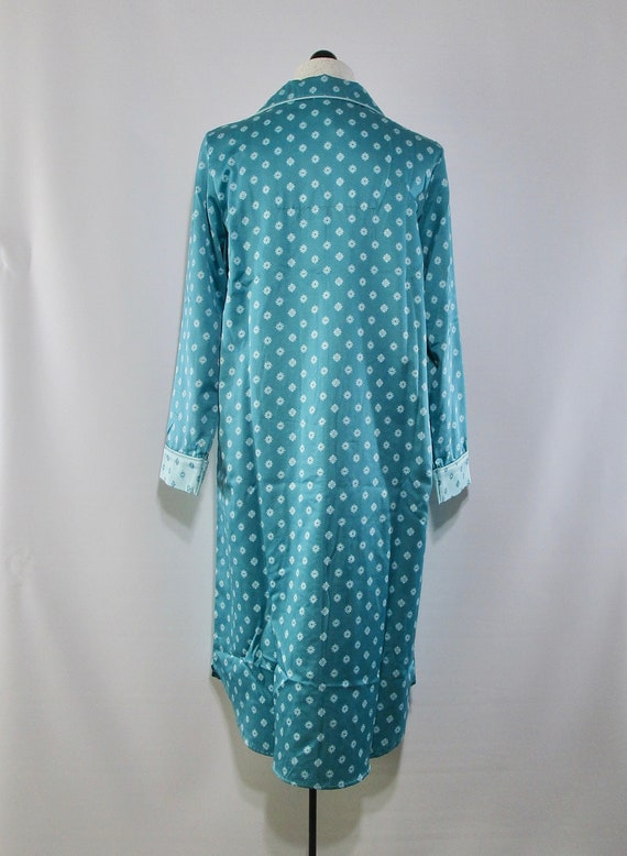 Unworn, Turquoise Floral Nightshirt Small, Vintag… - image 6