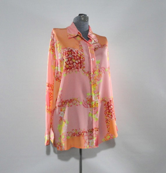1980s Dianne Von Furstenberg Floral Silk Tunic in… - image 8