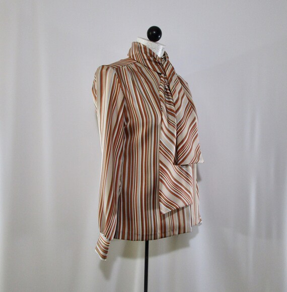 NWT, Multi Striped Tie Neck Top,  Alice Stuart Se… - image 8