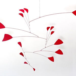 Red Callisto mobile, hanging mobile sculpture large  art