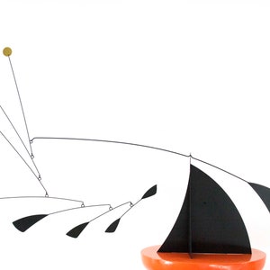 Black and Brass Mid-century Modern Tabletop Mobile Stabile hanging mobile art sculpture kinetic