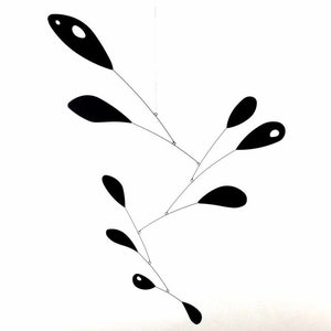 Chameleon Mobile Large Black Hanging Mobile Sculpture mid-century modern mobile art